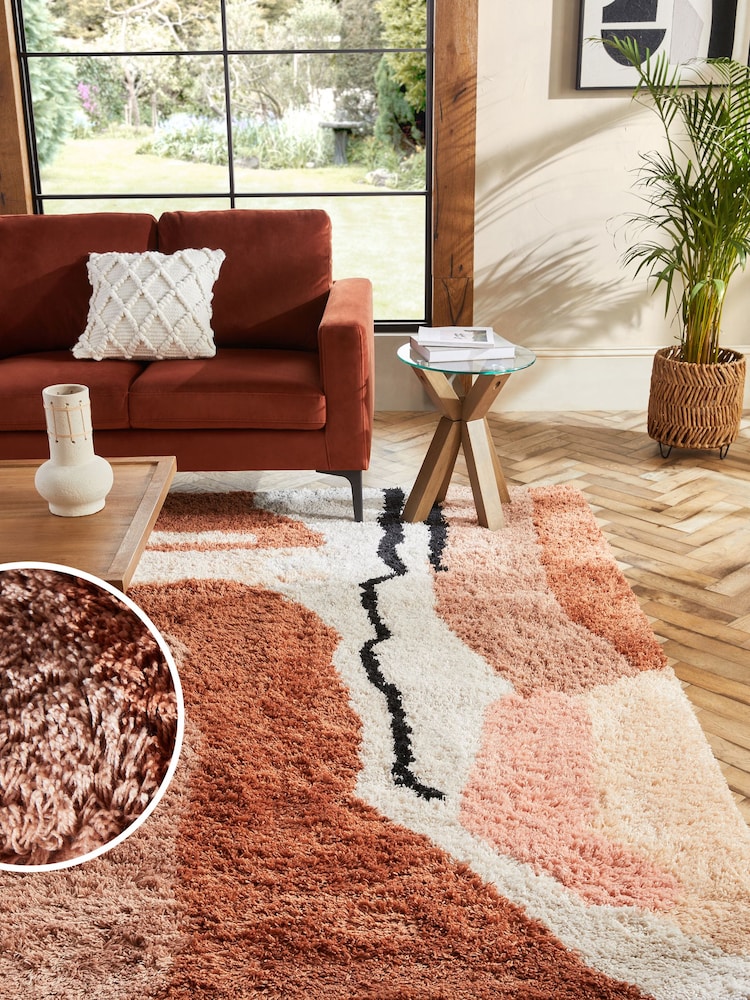 Rust Brown Desert Abstract Rug - Image 1 of 6