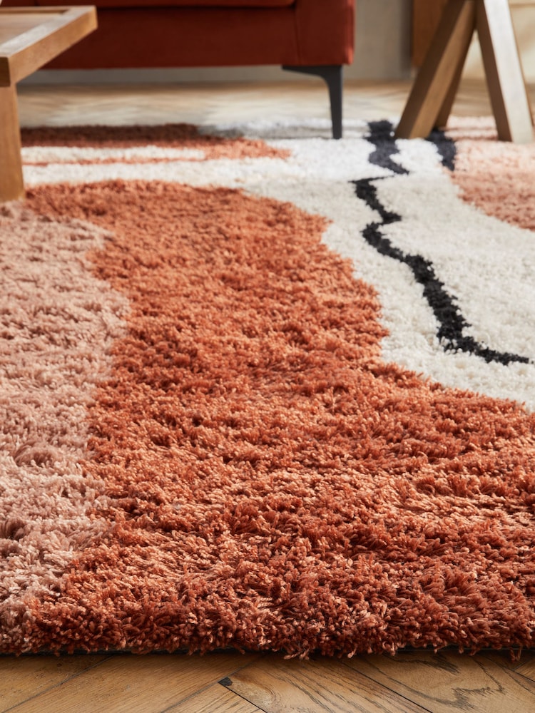 Rust Brown Desert Abstract Rug - Image 2 of 6