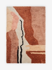 Rust Brown Desert Abstract Rug - Image 5 of 6