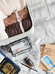 לבן - מזוודה גדולה קשיחה קלת משקל עם 4 גלגלים של Flight Knight לצ'ק אין - תמונה 5 מתוך 6