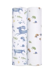 aden + anais Blue Organic Cotton Muslin Blankets 2 Pack - Image 1 of 7