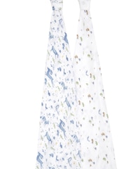 aden + anais Blue Organic Cotton Muslin Blankets 2 Pack - Image 2 of 7