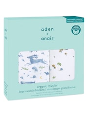 aden + anais Blue Organic Cotton Muslin Blankets 2 Pack - Image 6 of 7
