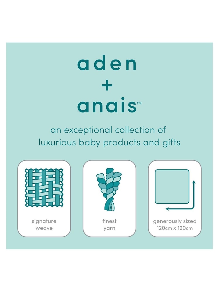aden + anais Blue Organic Cotton Muslin Blankets 2 Pack - Image 7 of 7