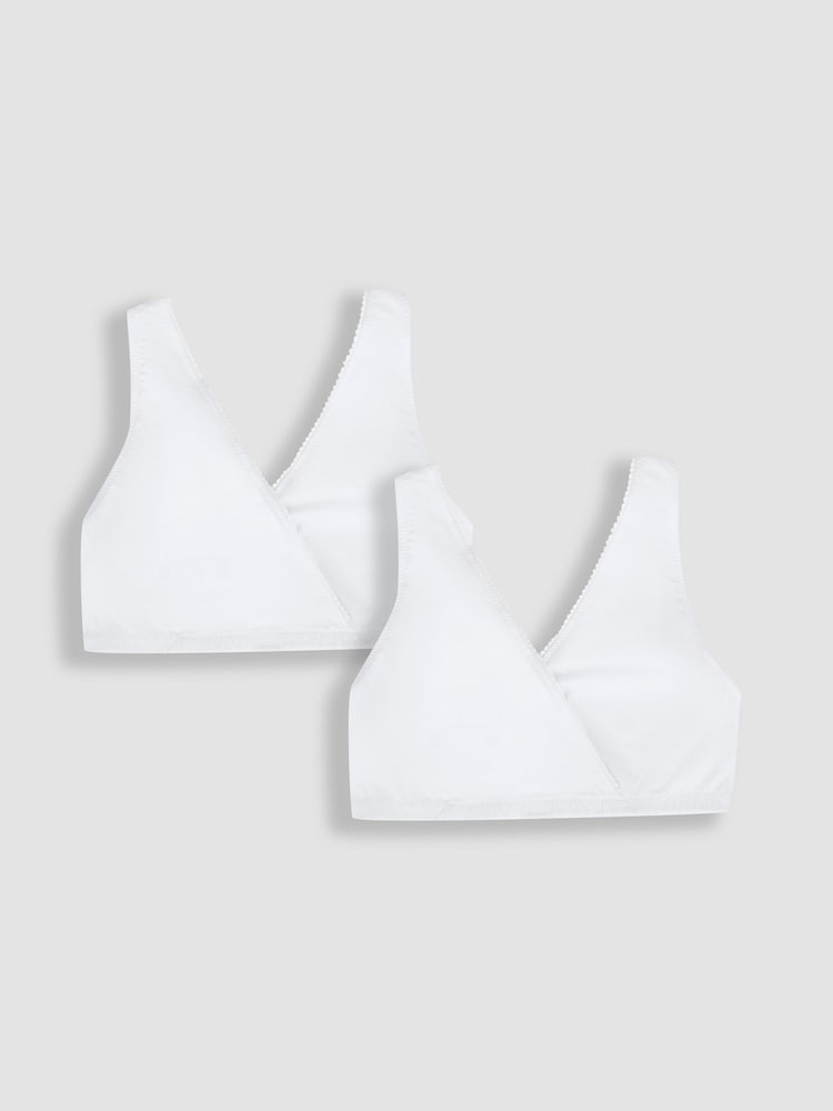 JoJo Maman Bébé White 2-Pack Maternity & Nursing Sleep Bras - Image 1 of 6