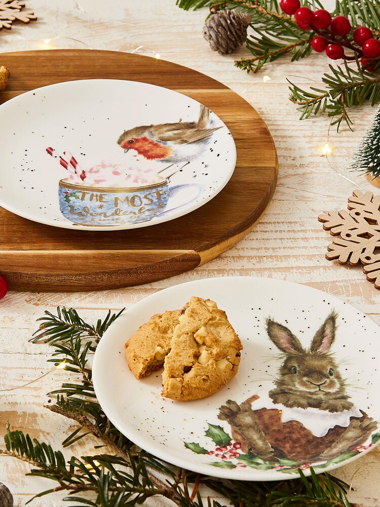 Wrendale White Royal Worcester Wrendale Robin & Bunny Set of 2 Plates - Image 2 of 7