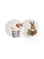 Wrendale White Royal Worcester Wrendale Robin & Bunny Set of 2 Plates - Image 5 of 7