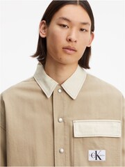 Calvin Klein Jeans Brown Oversized Utility Shacket - Image 3 of 6