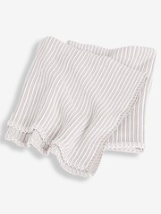 JoJo Maman Bébé Grey Knitted Stripe Blanket - Image 1 of 2