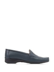 Pavers Blue Wide Fit Leather Loafers - Image 1 of 5
