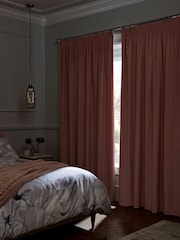 Pink Light Matte Velvet Pencil Pleat Blackout/Thermal Curtains - Image 3 of 8