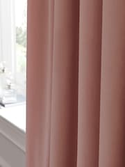 Pink Light Matte Velvet Pencil Pleat Blackout/Thermal Curtains - Image 4 of 8