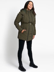 JoJo Maman Bébé Khaki Green 2-in-1 Maternity Puffer Jacket - Image 1 of 5