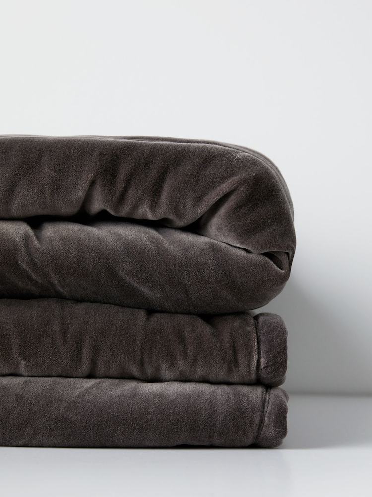 Truly Grey Reversible Velvet 100% Cotton Eiderdown - Image 2 of 3