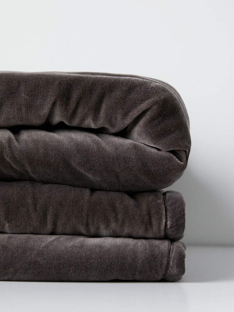 Truly Grey Reversible Velvet 100% Cotton Eiderdown - Image 3 of 3
