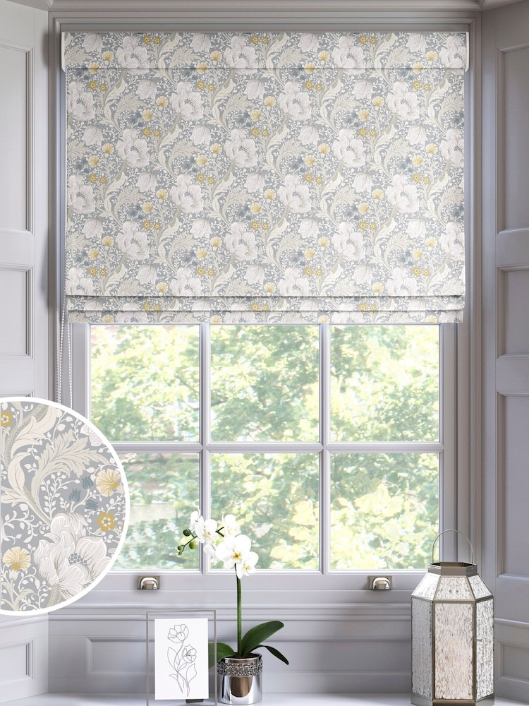 Silver Grey Didsbury Made To Measure Roman 100% Cotton Blinds - Image 1 of 6
