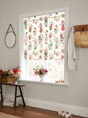 Cath Kidston Cream Cups And Vases Made To Measure Roman 100% Cotton Blinds - Image 5 of 6