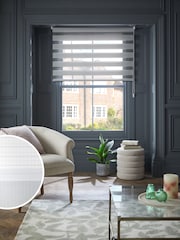 Grey Ready Made Woven Day And Night Zebra Roller Blinds - Image 1 of 8
