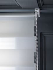 Grey Ready Made Woven Day And Night Zebra Roller Blinds - Image 5 of 8