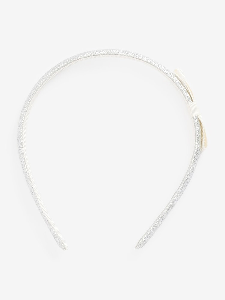 Cream Glitter Bow Aliceband - Image 1 of 2
