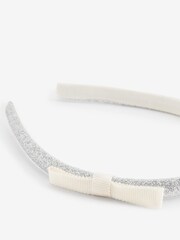 Cream Glitter Bow Aliceband - Image 2 of 2