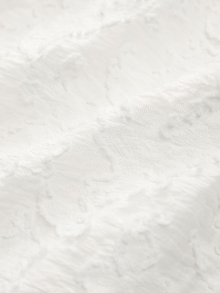 Ivory White Textured One Shoulder Dress (3-16yrs) - Image 8 of 8
