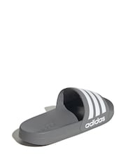 adidas Grey Sportswear Adilette Shower Sliders - Image 3 of 8