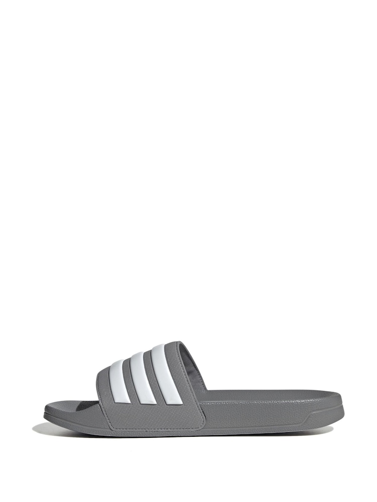 adidas Grey Sportswear Adilette Shower Sliders - Image 4 of 8