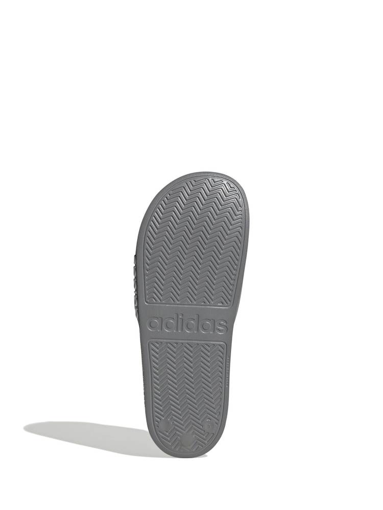 adidas Grey Sportswear Adilette Shower Sliders - Image 5 of 8