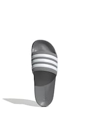 adidas Grey Sportswear Adilette Shower Sliders - Image 6 of 8