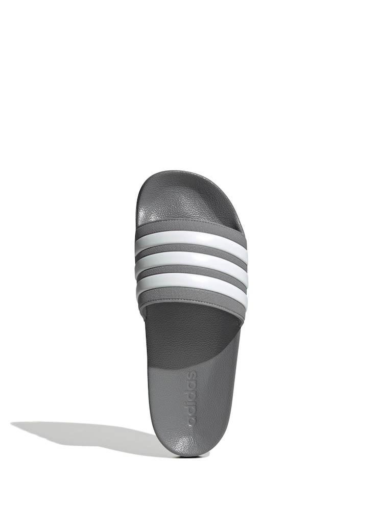 adidas Grey Sportswear Adilette Shower Sliders - Image 6 of 8