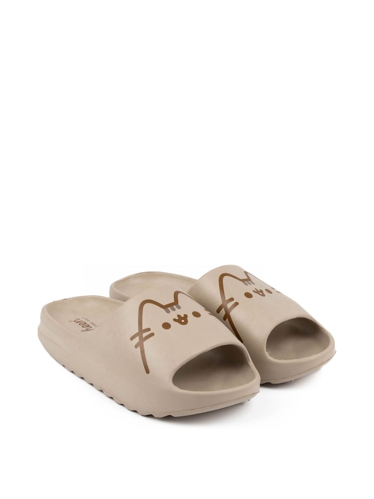 Vanilla Underground Beige Girls Pusheen Sliders - Image 1 of 6