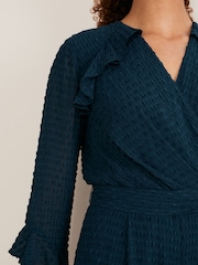 Phase Eight Blue Hattie Wrap Wide Leg Jumpsuit - Image 4 of 6