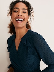 Phase Eight Blue Hattie Wrap Wide Leg Jumpsuit - Image 5 of 6