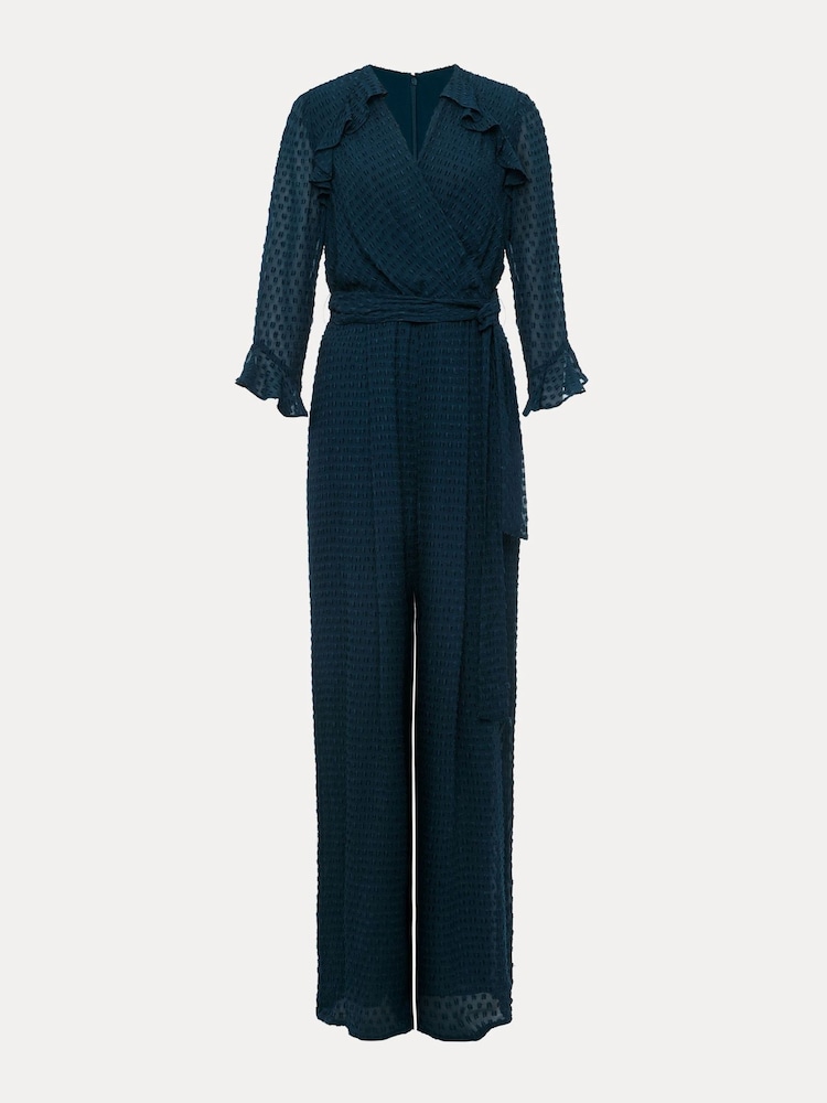 Phase Eight Blue Hattie Wrap Wide Leg Jumpsuit - Image 6 of 6