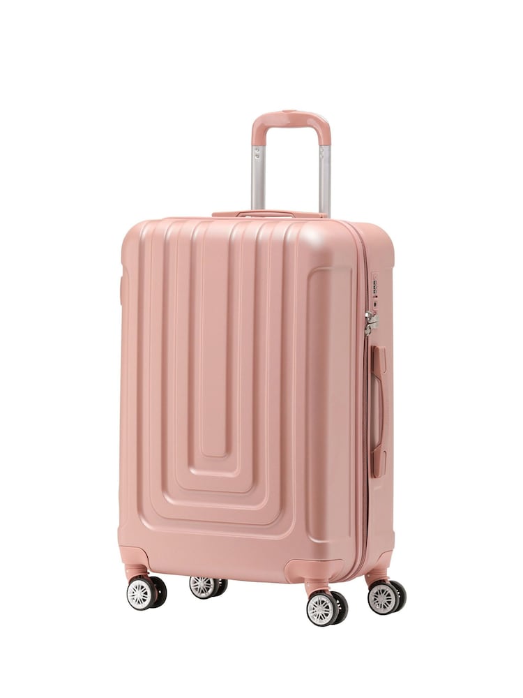 Flight Knight Medium Hardcase Lightweight Check In Suitcase With 4 Wheels - Image 1 of 7 Flight Knight Medium Hardcase Lightweight Check In Suitcase With 4 Wheels - Image 1 of 7