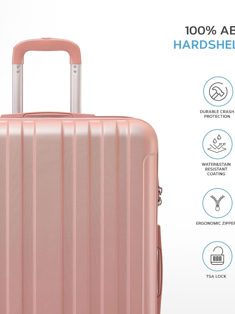 Flight Knight Medium Hardcase Lightweight Check In Suitcase With 4 Wheels - Image 2 of 7 Flight Knight Medium Hardcase Lightweight Check In Suitcase With 4 Wheels - Image 2 of 7