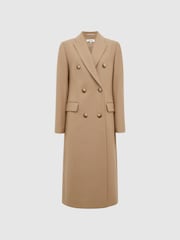 Reiss Neutral Darla Longline Double Breasted Formal Coat - Image 2 of 8