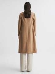 Reiss Neutral Darla Longline Double Breasted Formal Coat - Image 5 of 8