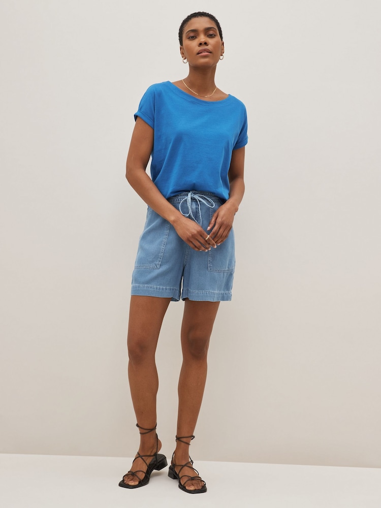 Leuchtend Blau - T-Shirt-Top mit Flügelärmeln - Bild 2 von 5 Leuchtend Blau - T-Shirt-Top mit Flügelärmeln - Bild 2 von 5
