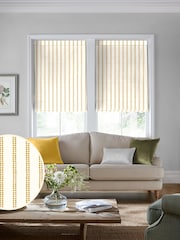 Laura Ashley Yellow Candy Stripe Made To Measure Roman Blinds - Image 1 of 6
