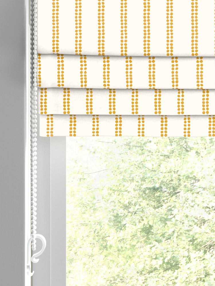 Laura Ashley Yellow Candy Stripe Made To Measure Roman Blinds - Image 2 of 6