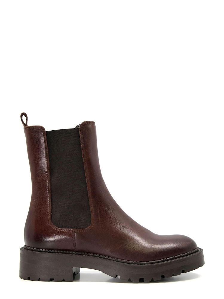 Dune London Brown Picture Cleated Chelsea Boots - Image 1 of 6