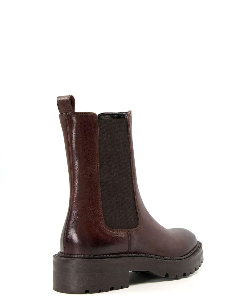 Dune London Brown Picture Cleated Chelsea Boots - Image 2 of 6