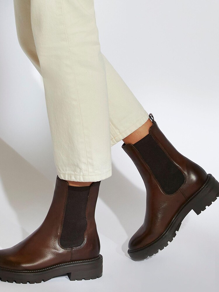 Dune London Brown Picture Cleated Chelsea Boots - Image 6 of 6