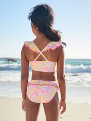 Pink/Green Frill Sleeve Bikini (3-16yrs) - Image 2 of 6