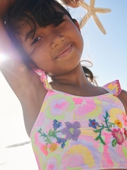 Pink/Green Frill Sleeve Bikini (3-16yrs) - Image 3 of 6
