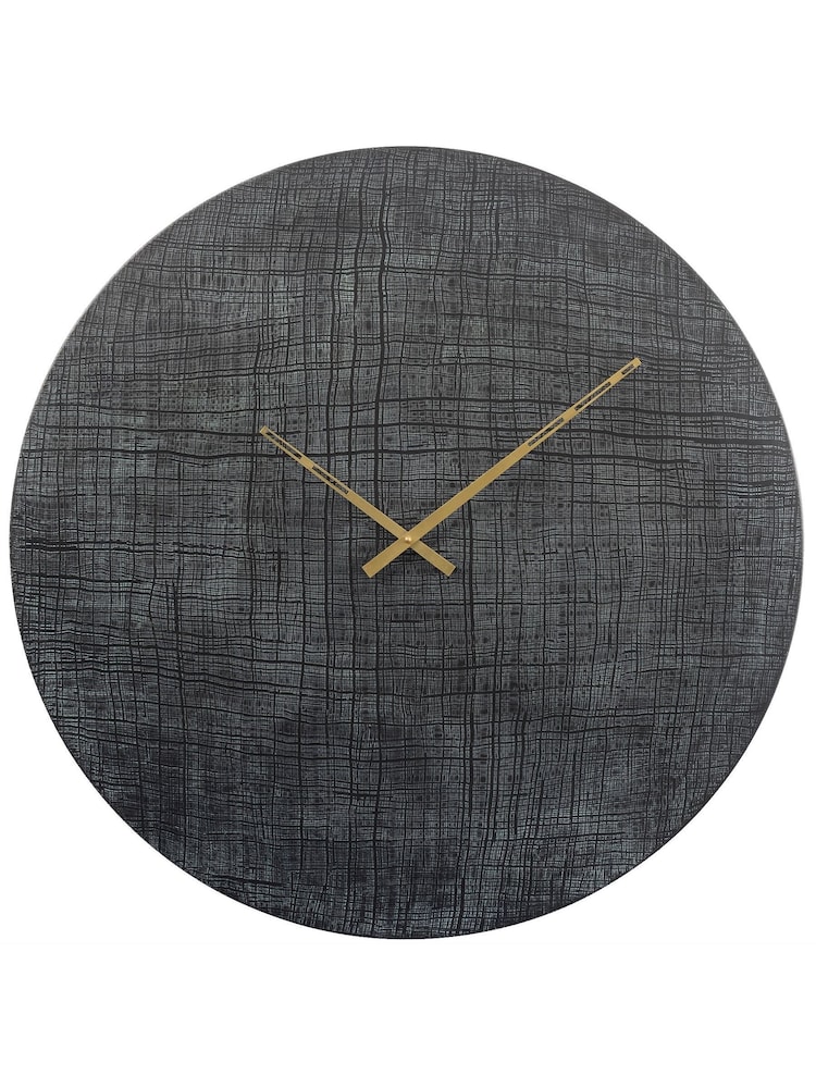 Libra Interiors Green/Black Textured Wall Clock - Image 2 of 2