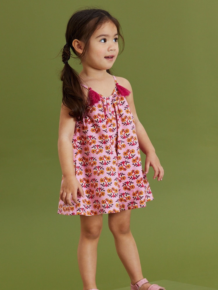 Pink Printed Cotton Playsuit (3mths-8yrs) - Image 2 of 6