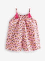 Pink Printed Cotton Playsuit (3mths-8yrs) - Image 5 of 6